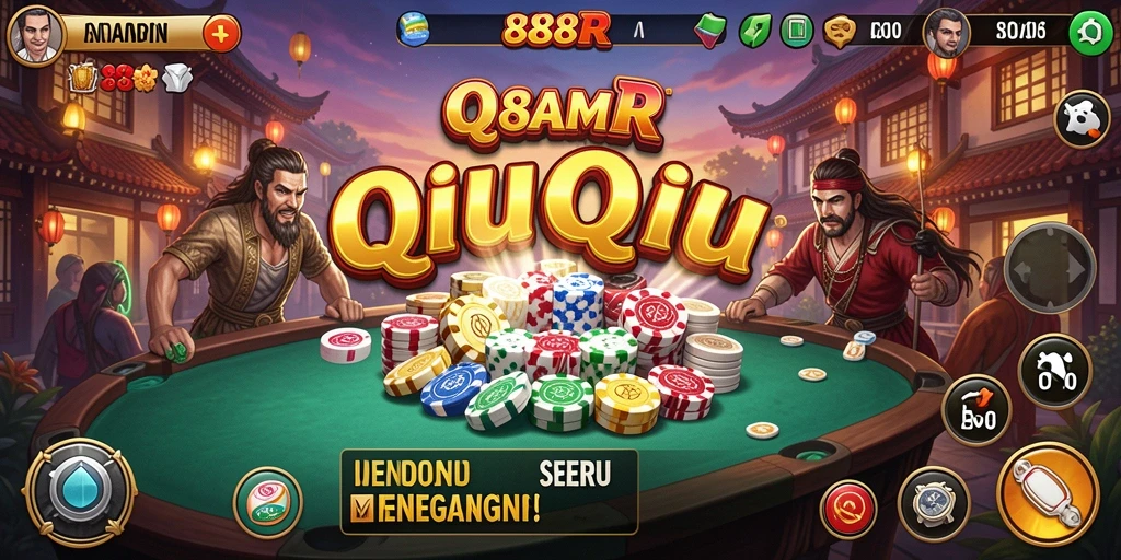 Screenshot gameplay QiuQiu 888R yang menegangkan.