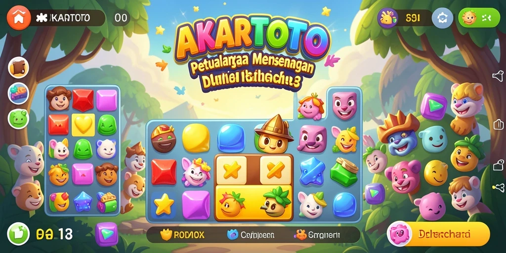 Screenshot menunjukkan gameplay seru dan warna-warni dari AKARTOTO.