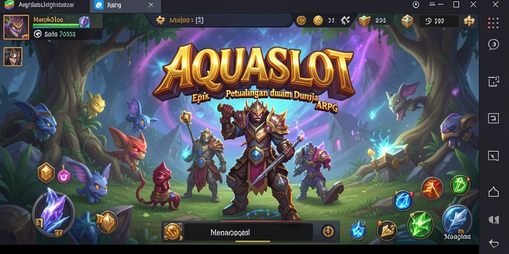 Gameplay seru AQUASLOT dengan pertarungan dinamis dan karakter unik.