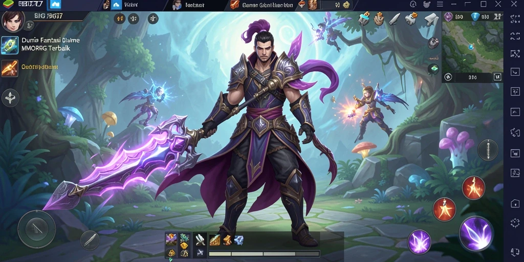 Tampilan gameplay BIG77 yang menampilkan petualangan epik di dunia MMORPG.