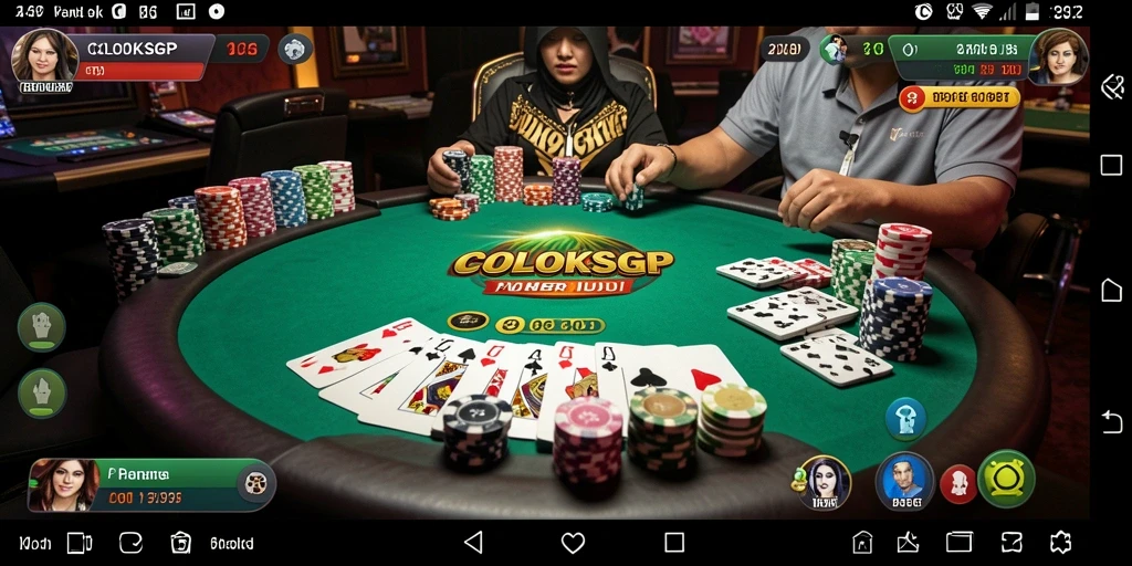 Gameplay seru dalam aplikasi COLOKSGP yang menampilkan Poker.