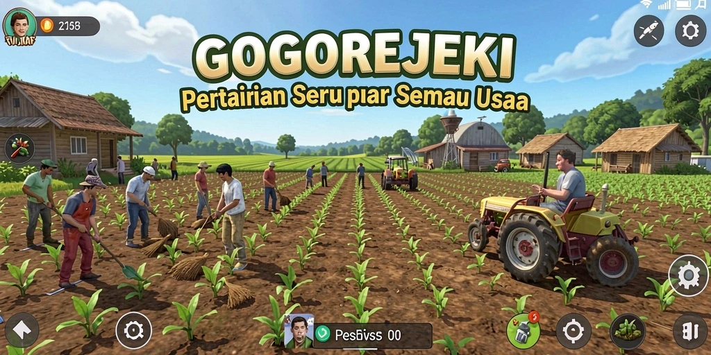 Tampilan menarik dari gameplay pertanian di GOGOREJEKI.