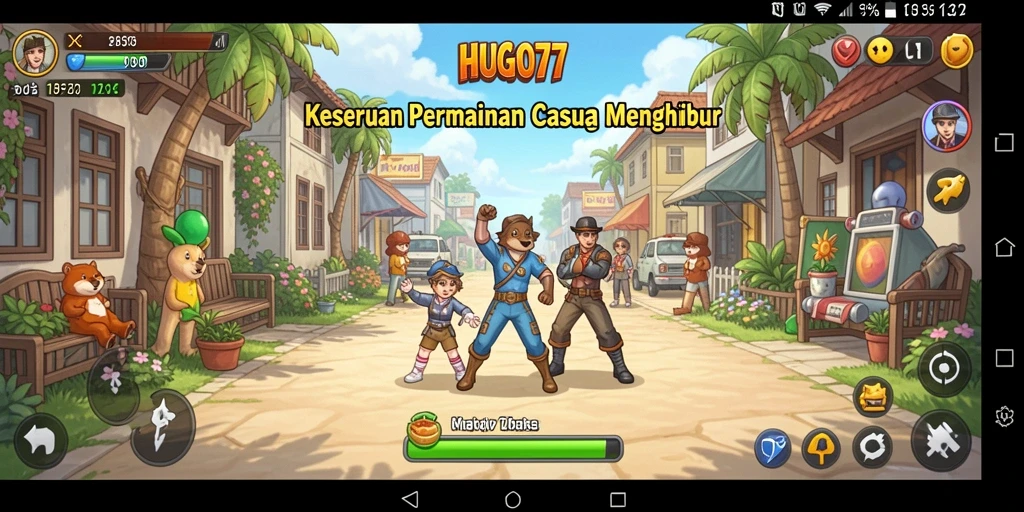 Gameplay HUGO77 yang penuh warna dan interaktif.