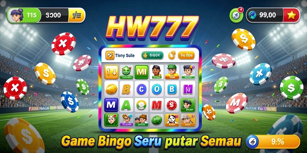 Screenshot gameplay HW777 menampilkan suasana Bingo yang seru.