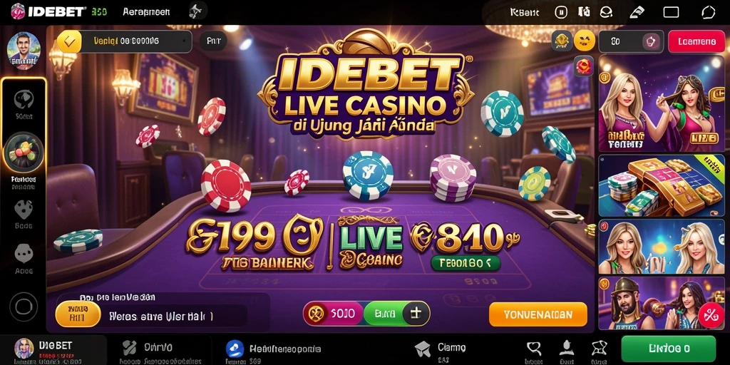 Screenshot gameplay IDEBET menampilkan dealer interaktif dalam Live Casino.