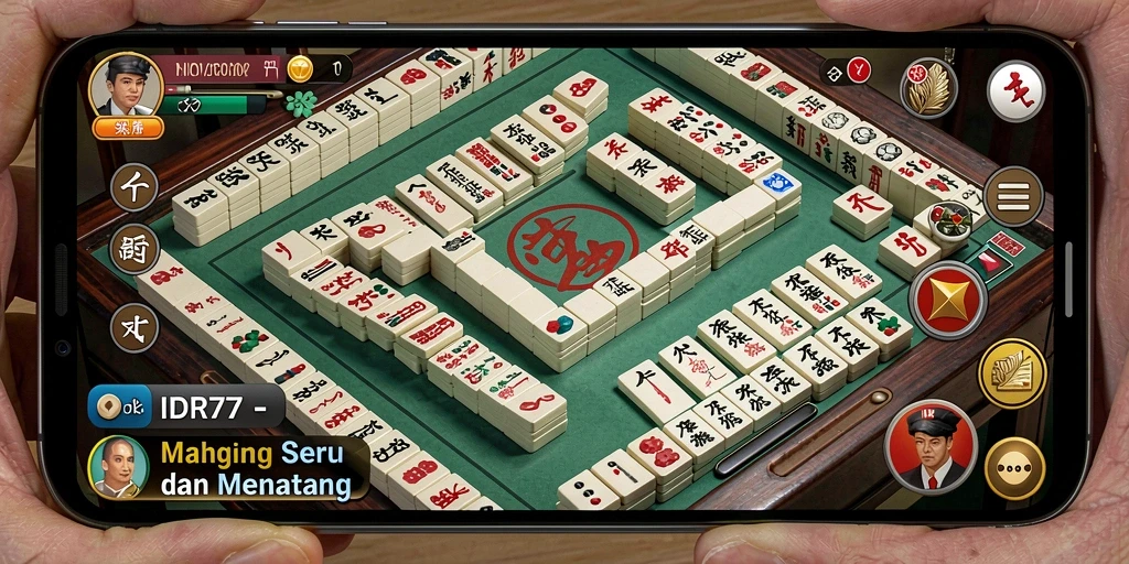 Tampilan gameplay Mahjong yang menarik di IDR77 dengan elemen visual yang menawan.