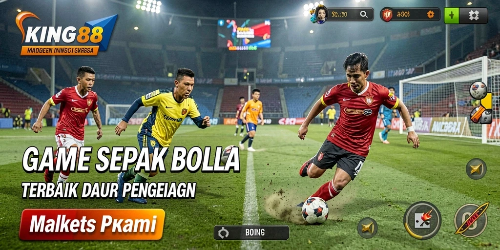 Tampilan gameplay KING88 yang seru dalam pertandingan sepak bola.