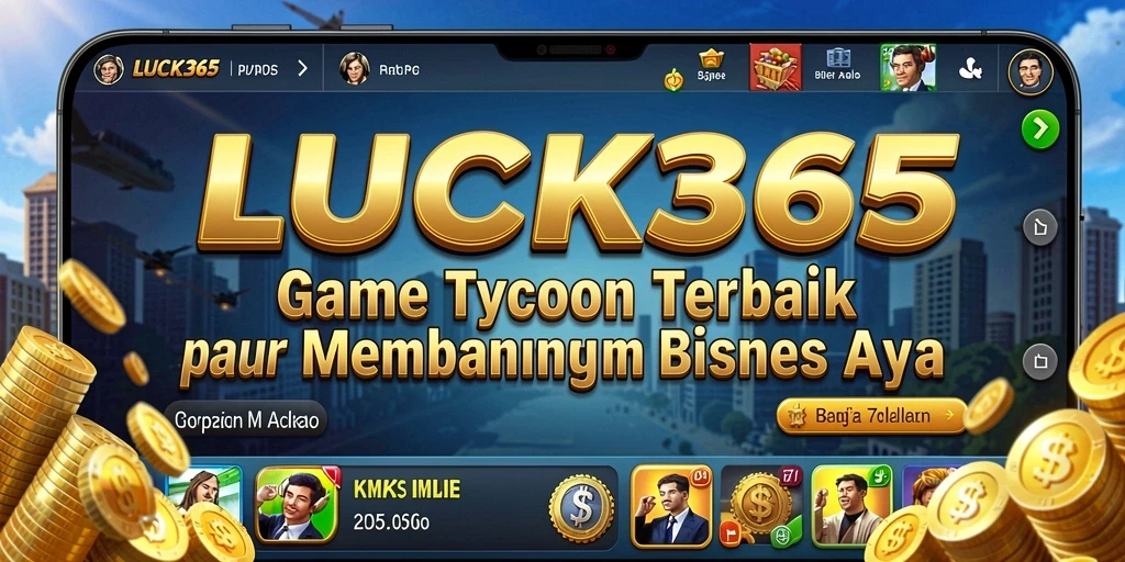 Screenshot gameplay LUCK365 yang menunjukkan dunia bisnis yang dinamis.