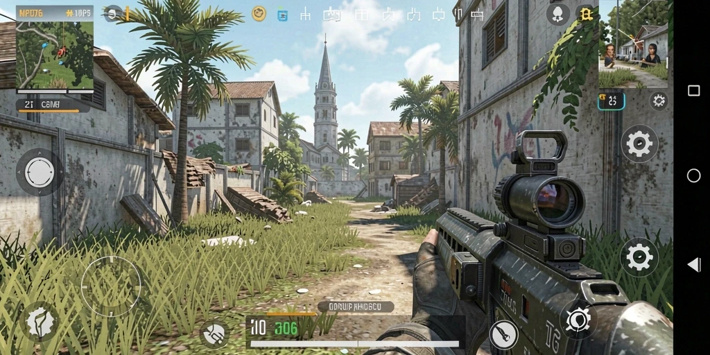Screenshot MPO76 menampilkan adegan pertempuran seru dalam game TPS.
