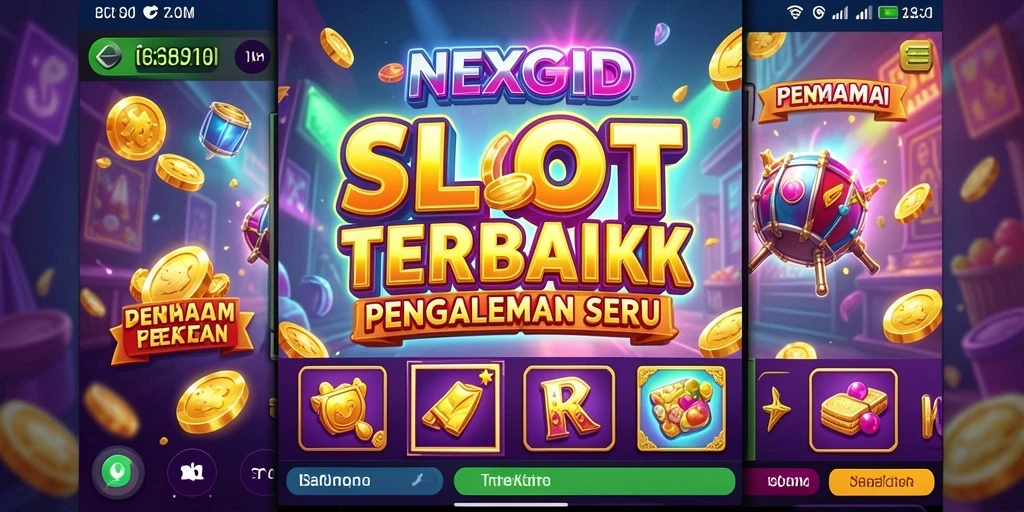 Screenshot menampilkan gameplay seru pada NEXGID dengan berbagai tema Slot.
