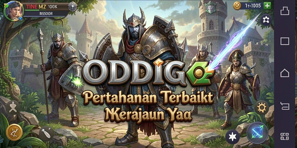 Tampilan gameplay menawan dari ODDIGO yang menampilkan aksi Tower Defense.
