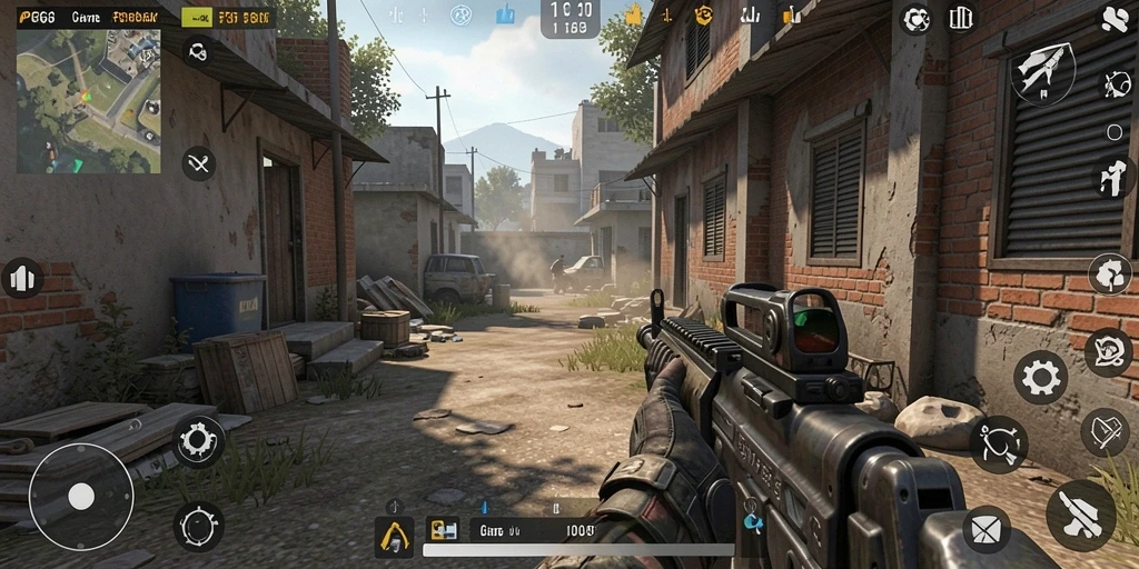Screenshot utama PGG68 menampilkan aksi pertempuran FPS yang seru.