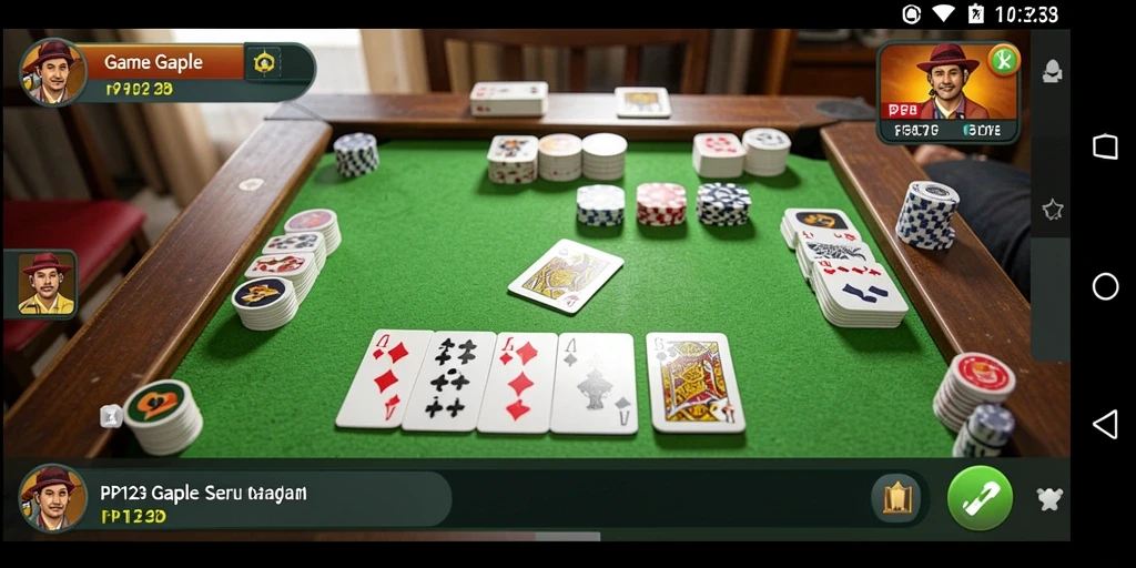 Screenshot gameplay Gaple di PP123 yang seru dan interaktif.