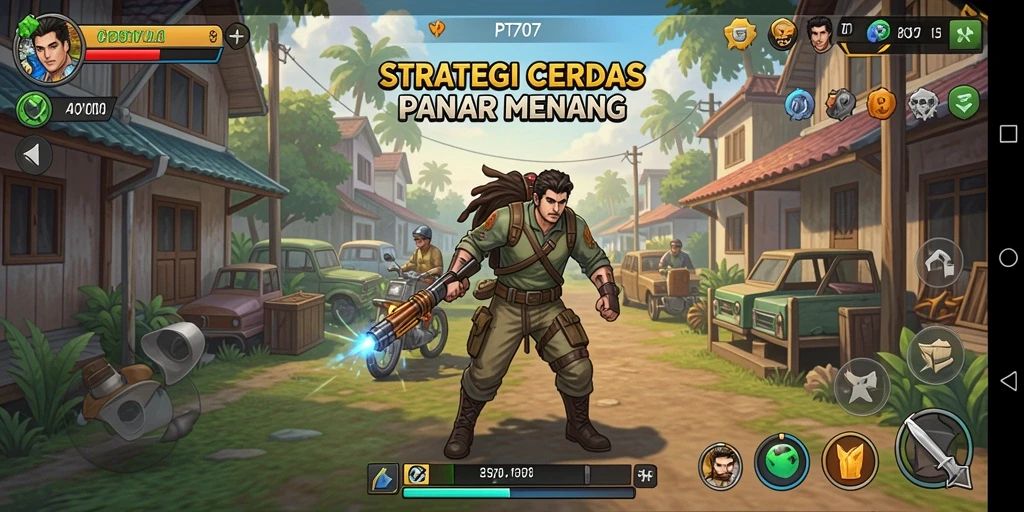 Tampilan gameplay PT707 dengan aksi strategi yang mendebarkan.