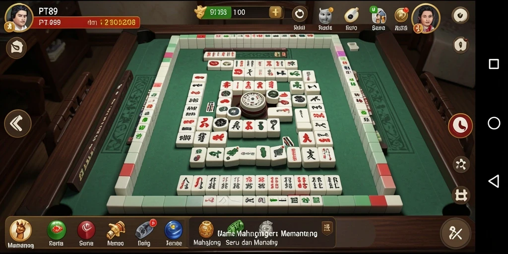 Screenshot game PT89 menampilkan gameplay Mahjong yang menantang.