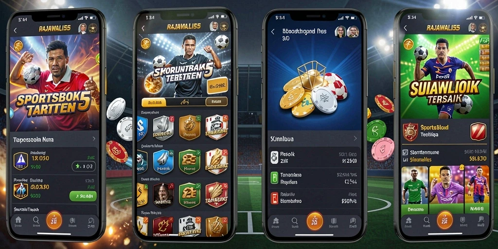 Tampilan menarik dan informatif dari aplikasi Sportsbook RAJAWALI55.