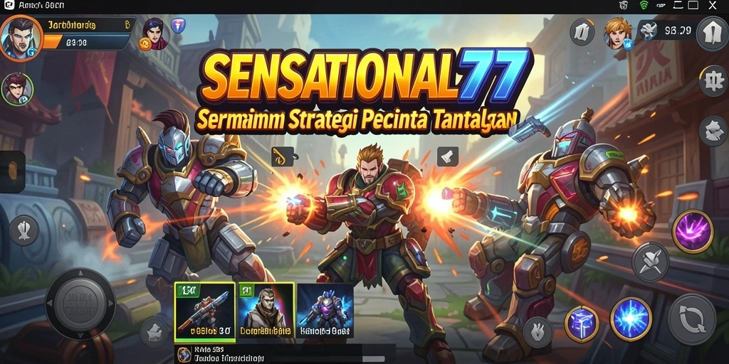 Screenshot gameplay SENSATIONAL77 menampilkan aksi strategi yang intens.
