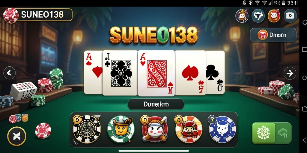 Screenshot SUNEO138 menampilkan aksi seru permainan Domino.