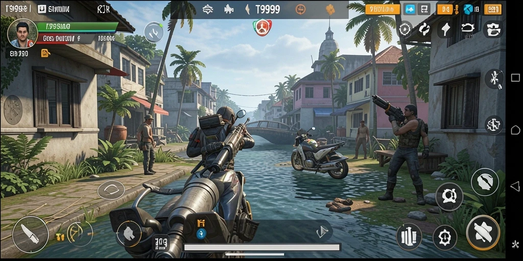 Screenshot T9999 menunjukkan gameplay simulasi yang menarik dan interaktif.
