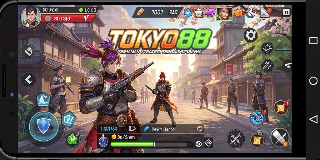 Screenshot utama TOKYO88 menampilkan gameplay strategi yang mendebarkan.
