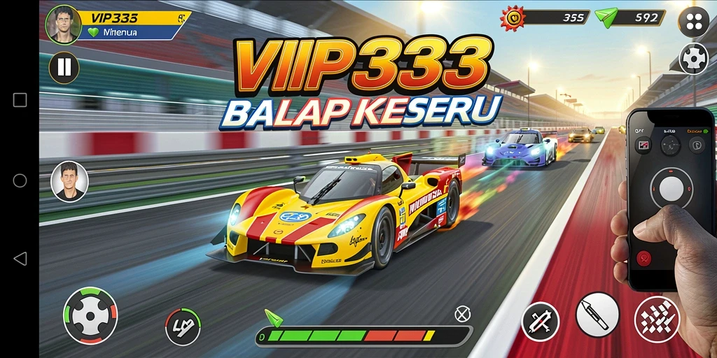 Screenshot gameplay <strong>VIP333</strong> menampilkan balapan yang mendebarkan dan grafis menakjubkan.